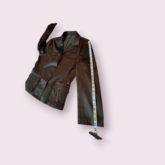 Isda & Co. Womens Utility Field Style Shine Jacket Army Green Size Large - Picture 5 of 7